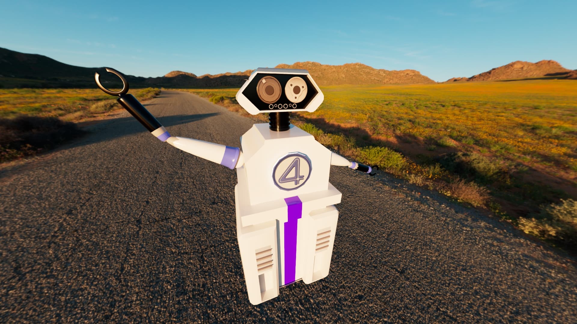 Robot Herbie modélisé sur Maya
