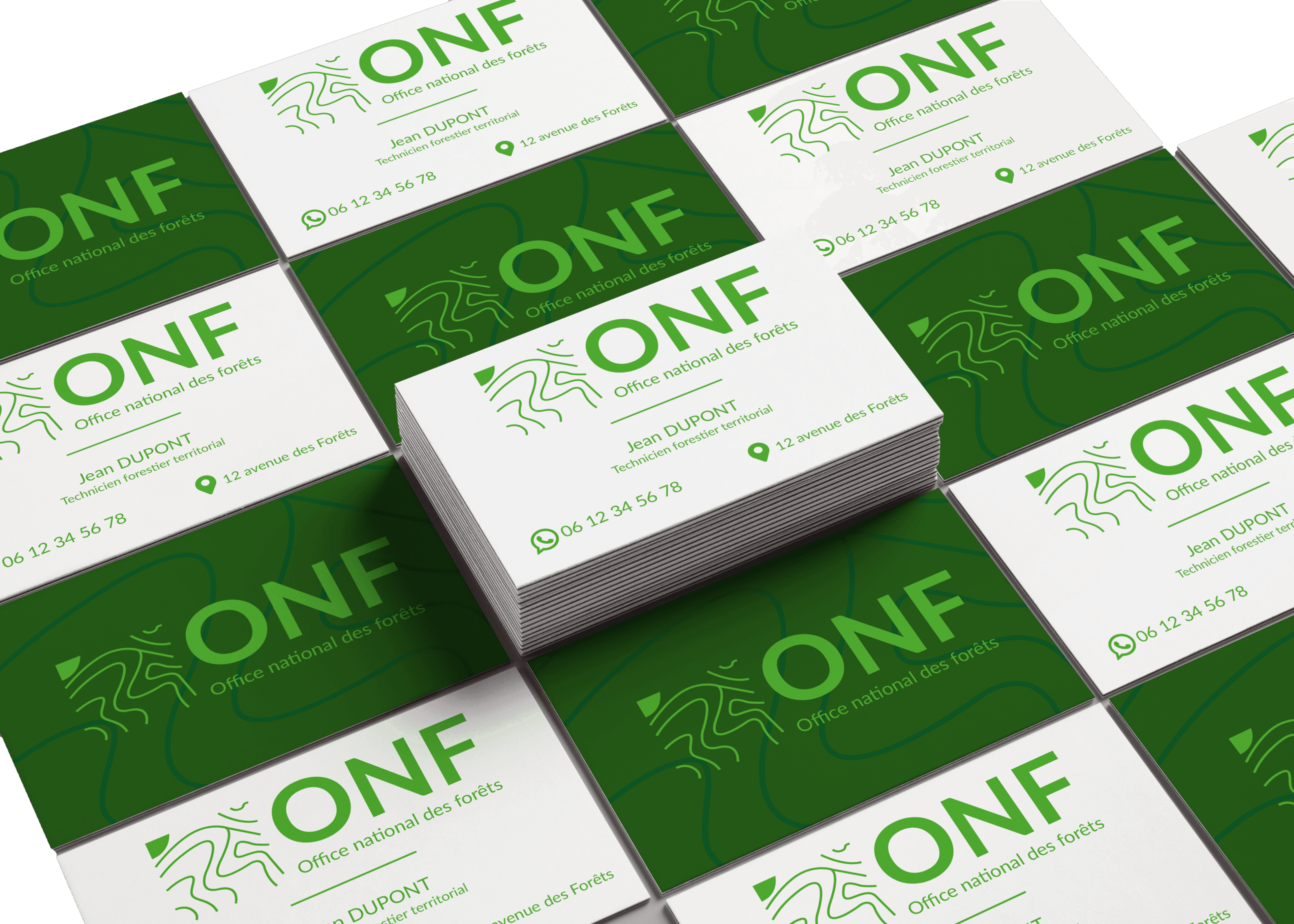 Mockup de cartes de visite ONF